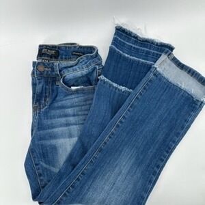 Judy Blue Los Angeles Jeans Womens Size 0/24‎ Straight Fray Cuff Distressed